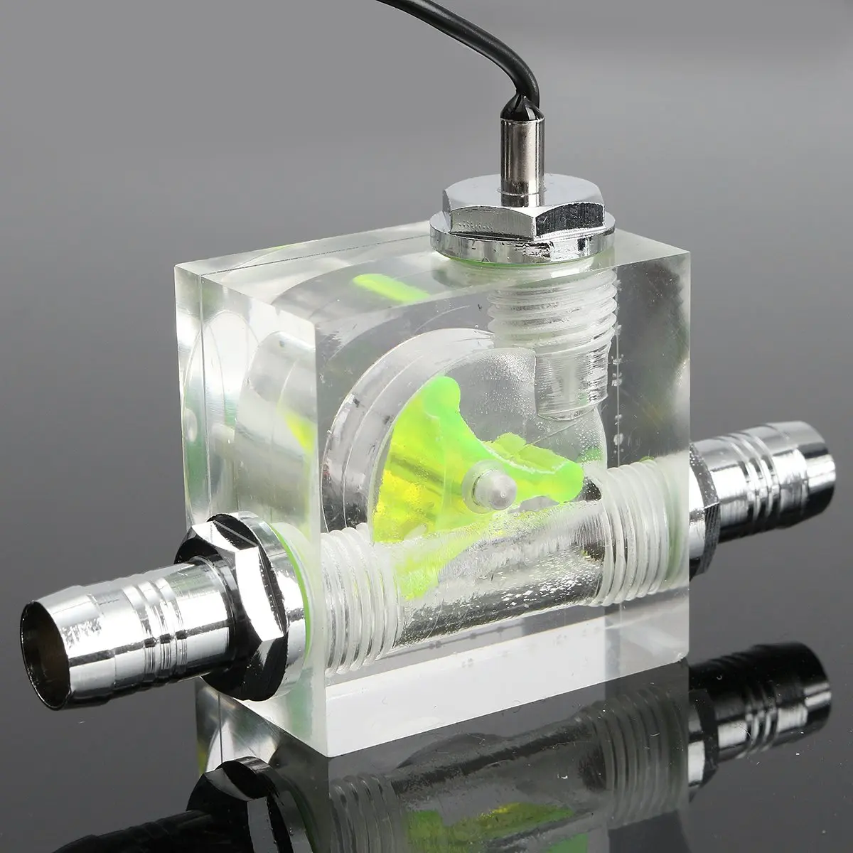 

Water Liquid Cooling 3 Way Flow Meter LED Light Thermometer G1/4 Threaded Connector For Water Liquid Cooler System CPU