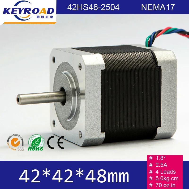 

5.0kg.cm 70 oz.in 42MM 2phase Hybrid High Torque Nema17 2.5A Micro arduino Stepper Motor 3D Printers Step Motor Free shipping