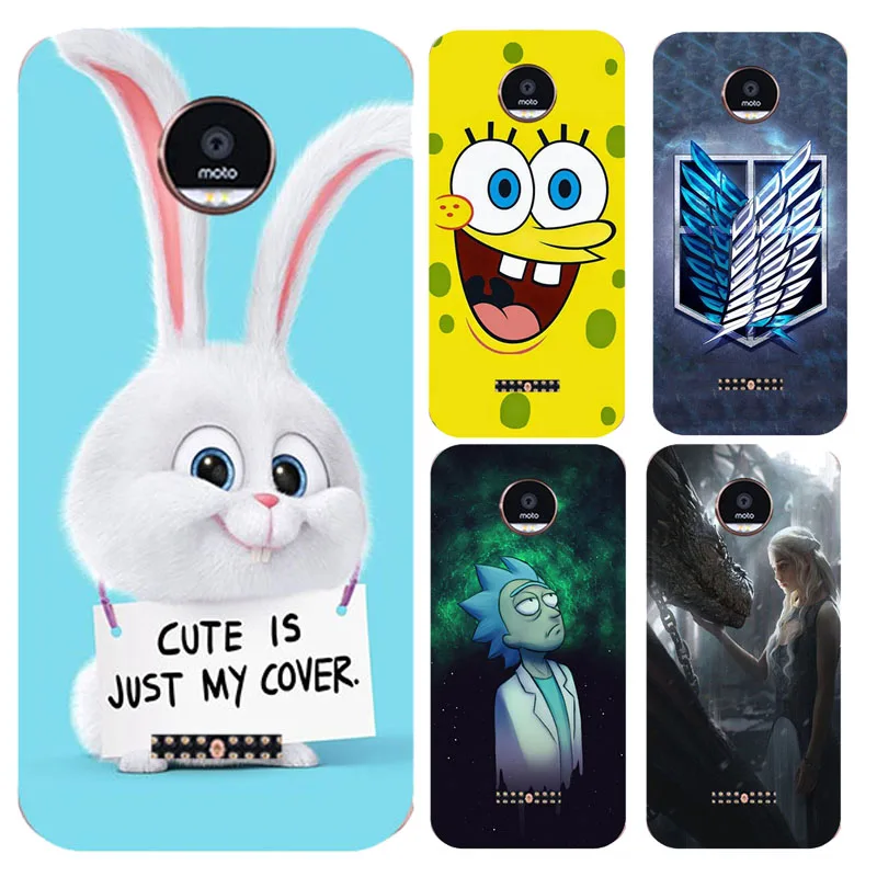 

Case For Motorola Moto Z2 Play Soft Silicone TPU Cool Design Patterned Painted Cover For Motorola Moto Z 2 Play Phone Cases