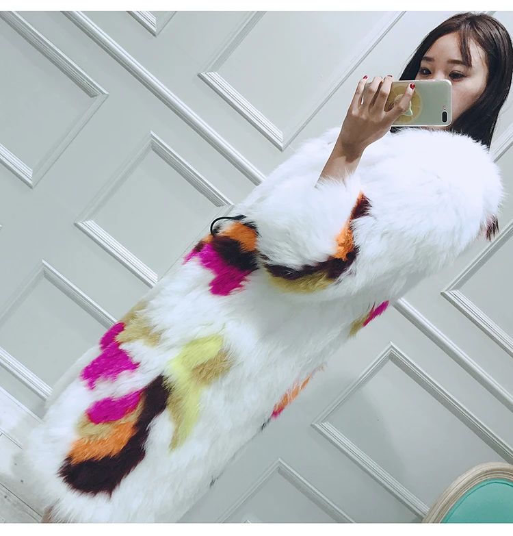 gennuine real knitted fox fur coat with hoody  (9)
