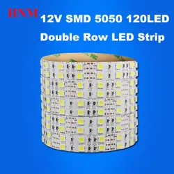 12 В 5 м 120 светодиодный s/M SMD 5050 Светодиодная лента с двойными рядами лампа Гибкая лента красный зеленый синий желтый белый оранжевый