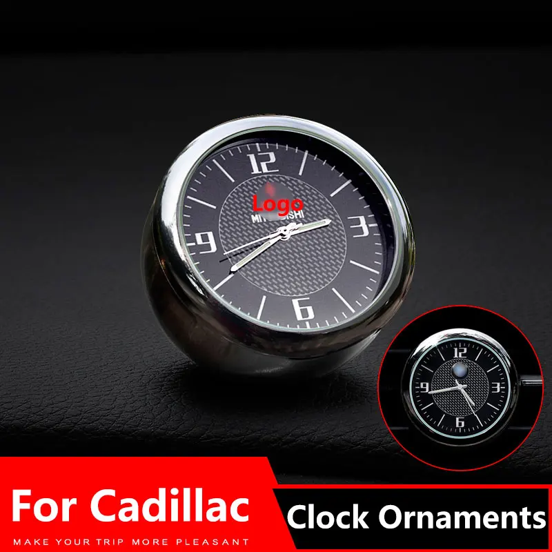 

Car Clock Ornaments Air Vents Outlet Clip sticker Logo For Cadillac xt5 xt4 ats cts ct6 xts atsl Accessories