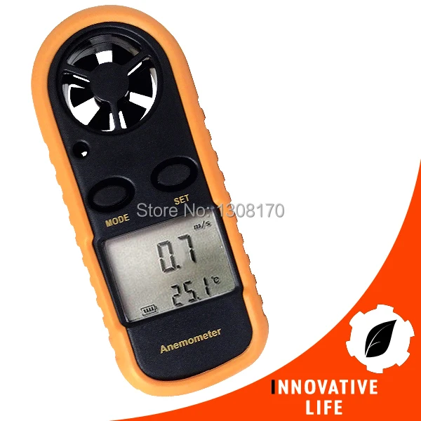 

Mini Digital Anemometer Thermometer Air Wind Flow Speed Temperature Meter Bar Graph Beaufort Scale