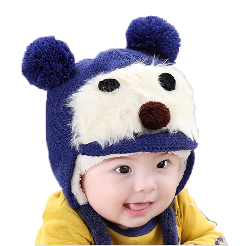 Children Winter autumn ear muff hat crochet baby hat for Girls Boys photography props costume Accessories Hat Knitted baby caps