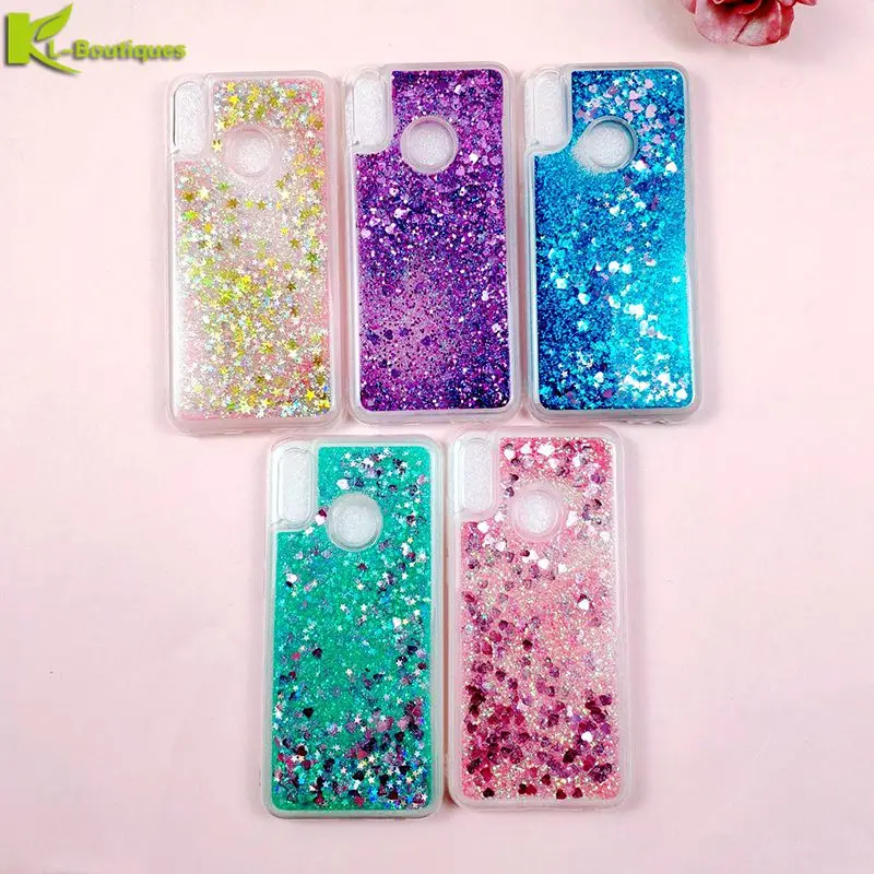 

Liquid Case on sFor Huawei P Smart 2019 Case for Coque Huawei P Smart Psmart 2019 Cases Glitter Silicone Soft Back Cover Etui
