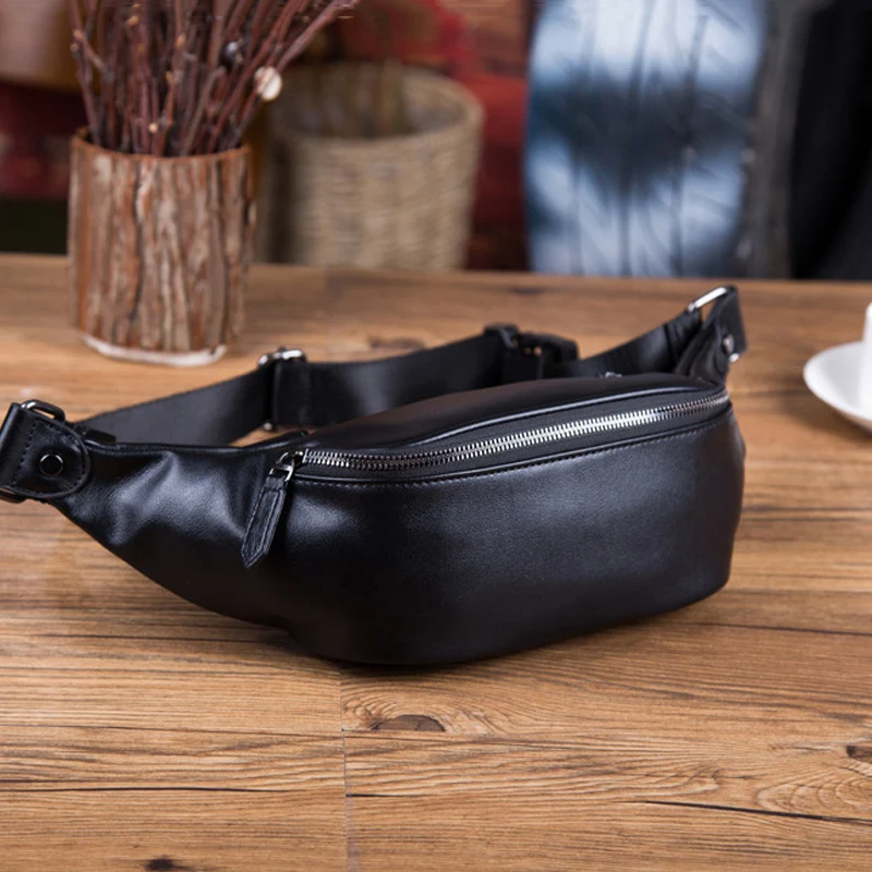 Fashion Soft PU Leather Men Belt Bag Unisex High-quality Waterproof Waist Bags New Man's Crossbody Chest Bag Boy's Shoulder Bags