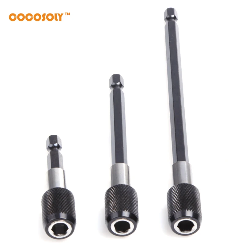 

3Pcs/Set 60mm/100mm/150mm Magnetic Screwdriver Extension Bit Quick Release 1/4 Hex Shank Tools Holder Tool Drill Bits Set