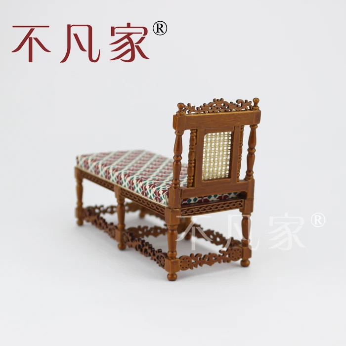Dollhouse 1/12 Scale Miniature furniture Hand Carved classical deck chair 