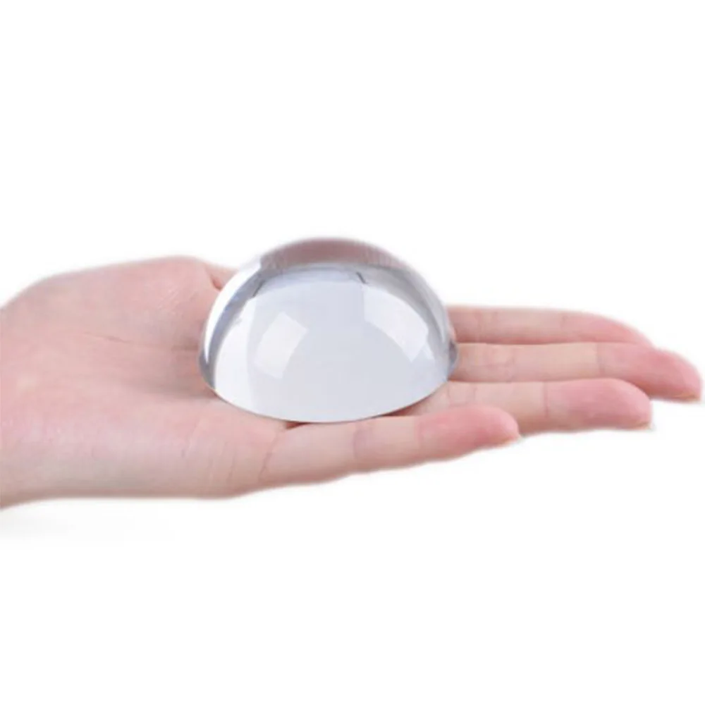 

Crystal Clear New Products 2pcs/lot 100mm Paperweight Magnifier Mirror Dome Magnifying Glass Half Sphere for Map