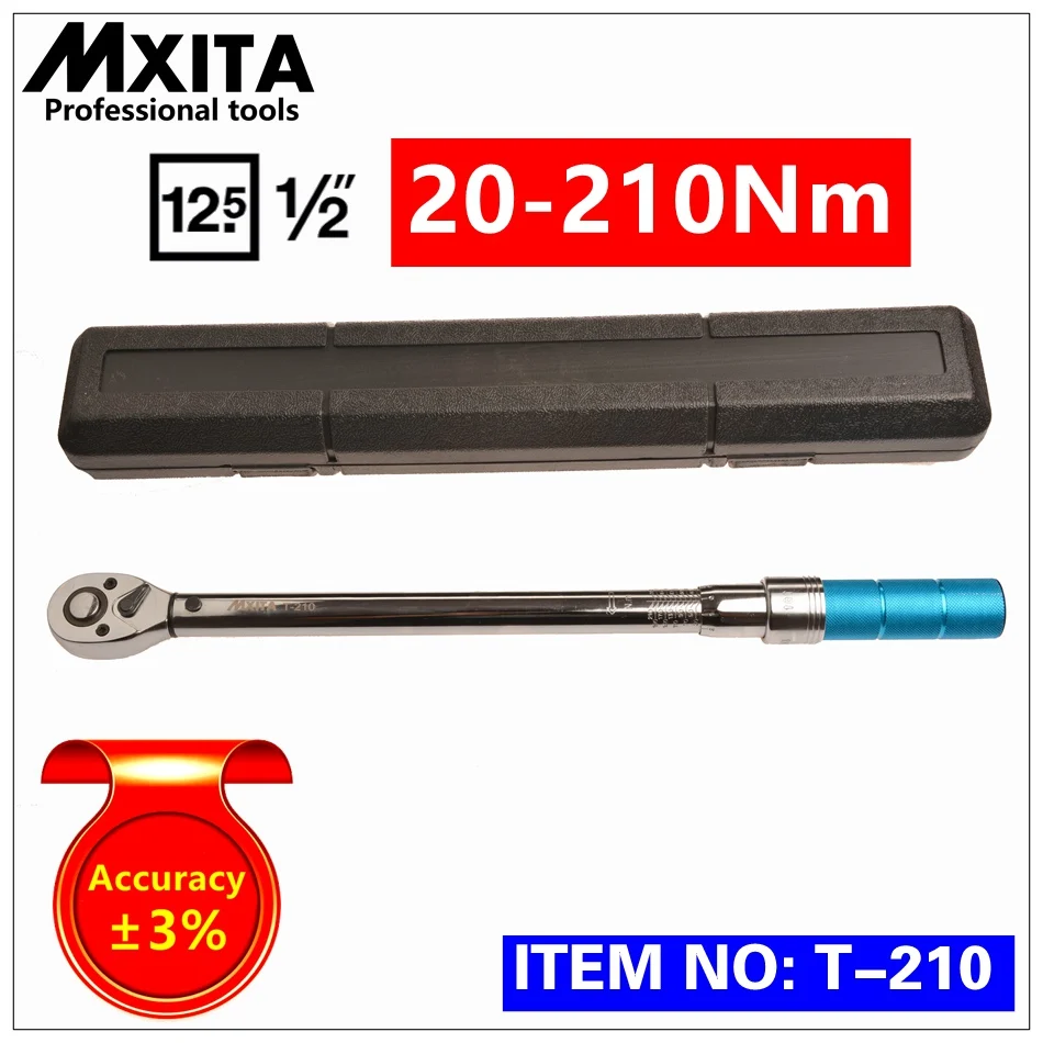 MXITA 1/4 ''Моментный ключ Capri Tools чехол для ног фунт 5-25нм клик Регулируемый ручной гаечный ключ с трещоткой гаечный ключ инструмент - Цвет: 20-210 Nm Pro