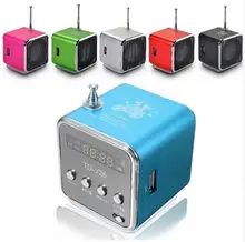 TD-V26 Mini Speaker Portable Digital LCD Sound Micro SD / TF FM Radio Music Stereo Loudspeaker for Laptop Mobile Phone MP3
