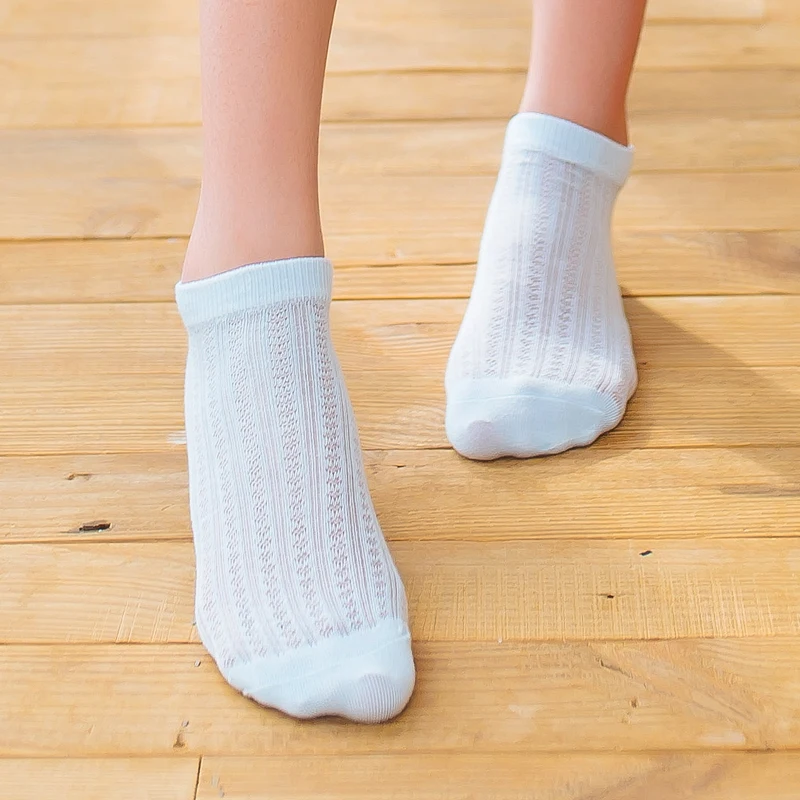 

Spring and Summer thin female Comfortable boat socks Breathable hollow hole socks Japan Style Candy Color Cotton Ankle Socks