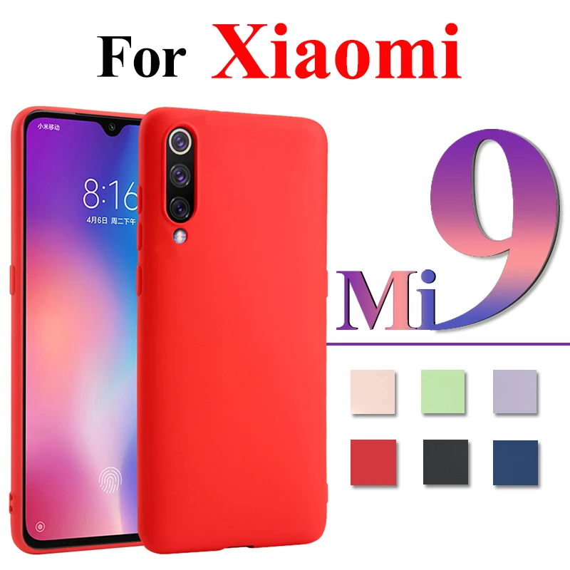 

Liquid silicone case on the for xiaomi mi 9 se 9se mi9 color soft TPU cases xiami xiomi siaomi safety cover coque caver fundas