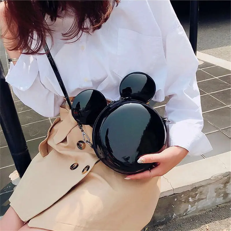 Fashion Brand Design Women Mickey Shaped Bag Cute Funny Women Evening Bag Clutch Purse Chain Shoulder Bag for Birthday Gift