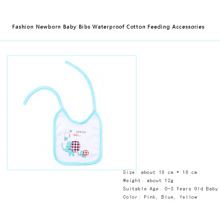 Слюнявчики для новорожденных мальчиков и девочек с рисунком слона из мультфильма, 1 предмет, подарок для малышей, слюнявчик, полотенце для кормления, Непромокаемая ткань для младенцев