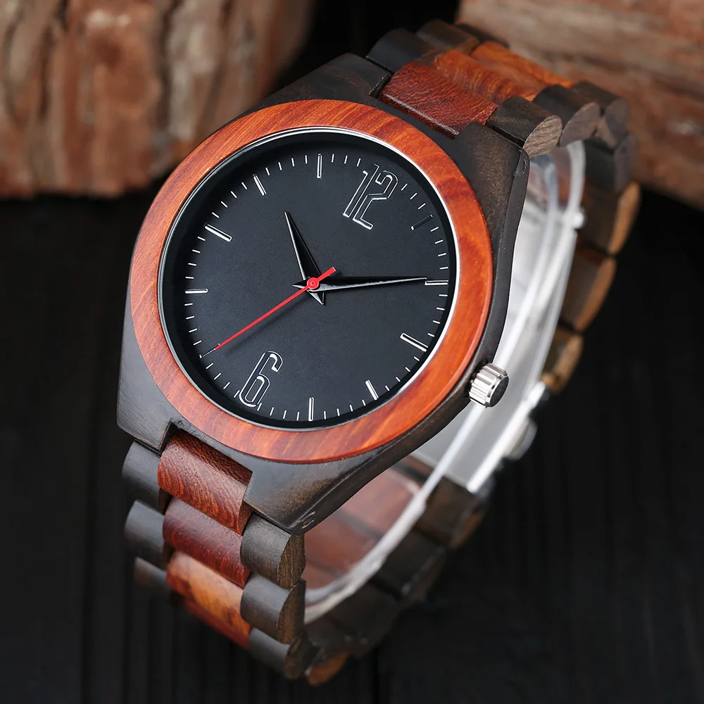 Vente Cadeau de luxe En Bois Plein Montres Homme Creative Sport Bracelet Analogique Nature Bambou Montre À Quartz Homme Horloge Relogio Masculino