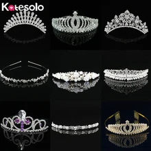 Katesolo Принцесса Королева кристалл диадемы и повязка в виде короны гребень ребенок Девушки Любовь Свадебный Выпускной Свадебная вечеринка аксессуары ювелирные изделия для волос