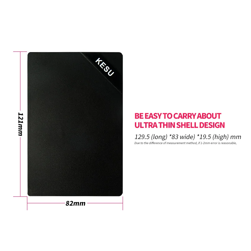 Original KESU 2.5'' External Hard Drive USB3.0 HDD Portable External HD Hard Disk for PC Mac Desktop Laptop Server (Black/White)