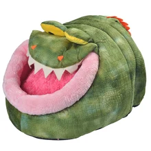 Funny Soft Fleece Dinosaur Crocodile Dog Cat Pet Bed Mat House Kennel Animal Shape Dog Puppy Nest Sleeping Bag Free Shipping