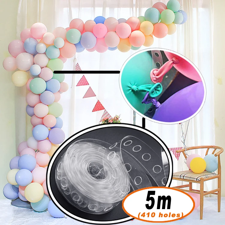 Аксессуары для шариков, 5 м, цепочка для воздушных шаров, ПВХ, резина, для свадебной вечеринки, дня рождения, декоративный шар, цепь, арка, декор для дня рождения