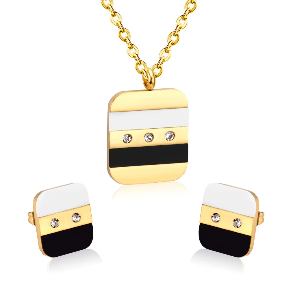 

Unique Style Stainless Steel Geometry Square Shell With Charm Pendants Necklaces Fashion Gold/Silver Color Choker Jewelry Party