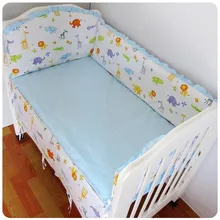 Promotion! 6PCS Cotton Children Baby Bedding Sets/Cute Girl’s Baby Set ,include:(bumper+sheet+pillow cover)