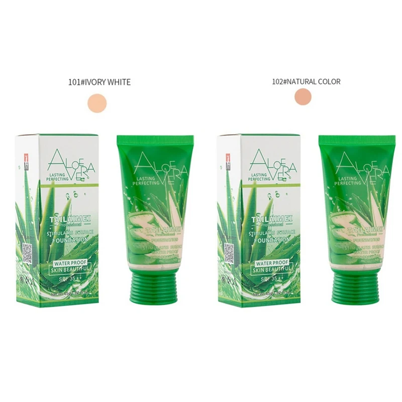 

Liquid Foundation Cream Aloe Vera Foundation Soft Matte Moisturizing Long Wear Whitening Oil Control Concealer
