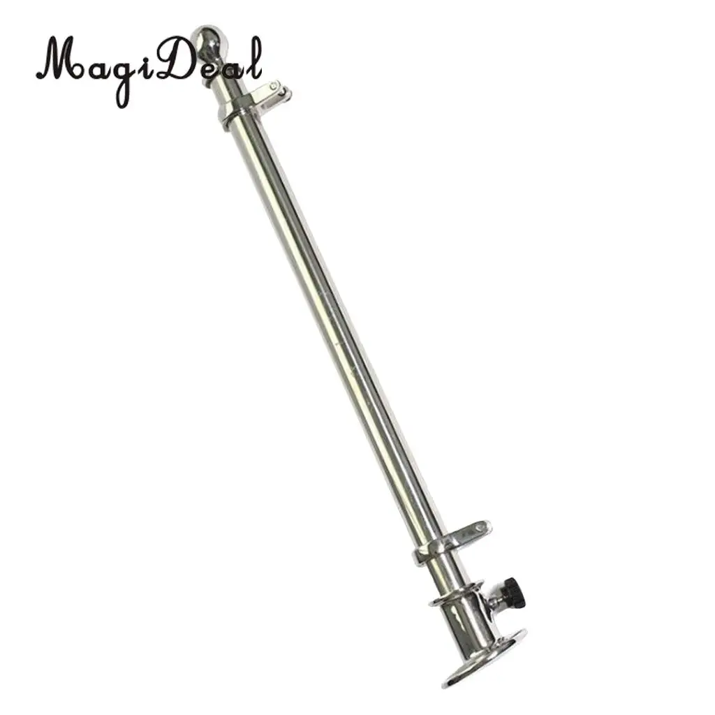 Durable 30'' Marine Boat 316 Stainless Steel Deck Flag Pole with Socket Base for Kayak Canoe Boat Dinghy Yacht Accessories