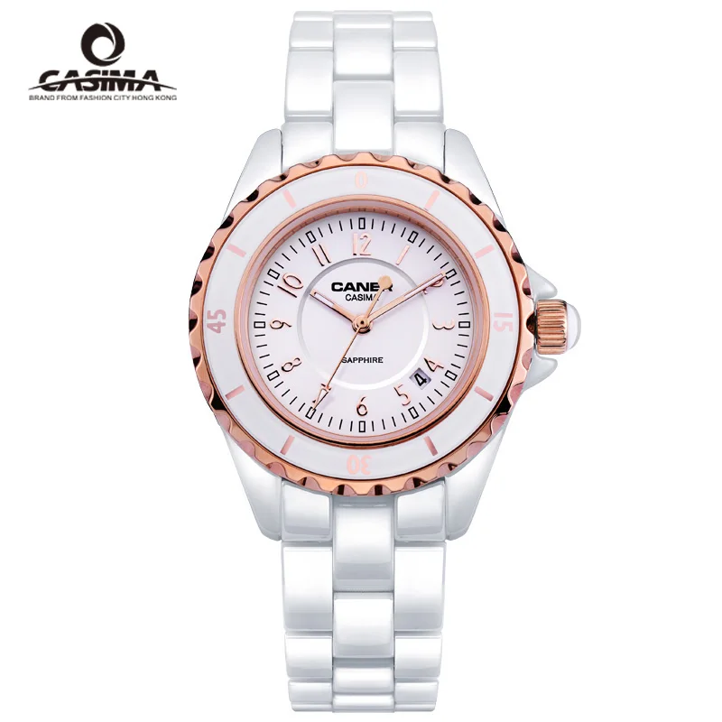 Mujer Reloj CASIMA Роскошные Брендовые женские часы модные повседневные Элегантные керамические белые кварцевые наручные часы женские Montre Femme - Цвет: 4