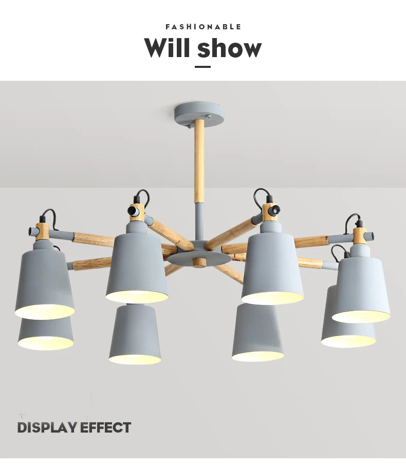 Потолочная люстра 3/5/6/8 Огни Гостиная светодиодный люстры лампы "макарон" Северное сияние твердой древесины Ремесло Лампы