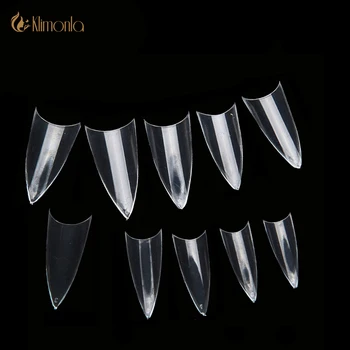 

500PCS French Artificial Salon Stiletto Nails Art Tip Transparent Pointed Fake False Nail UV Gel DIY Decorations Beauty Manicure