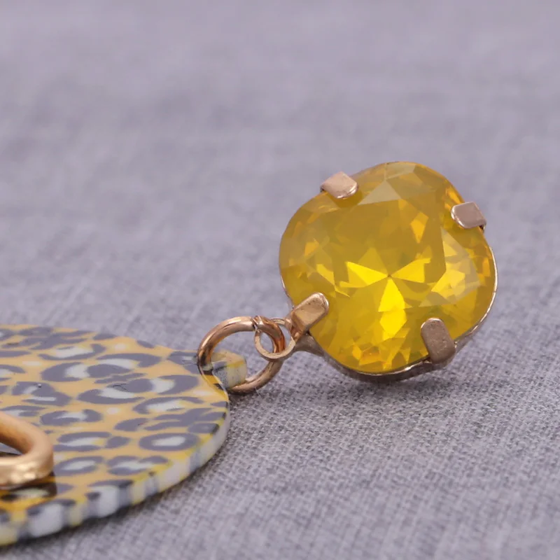 Sehuoran leopard Boho Oorbellen Resin Drop Earrings For Women Round Pendientes Earrings Fashion Jewelry wholesale  (12)