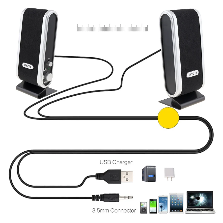 Portable Usb 2 0 Power 3 5mm Speaker Headphones Microphone Headphones Audio Jack Hy 218 Mini Plastic For Notebook Desktop Pc
