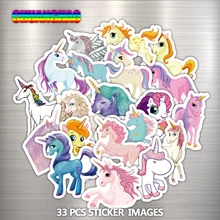 33 Pcs Mixed Dream Sticker Unicorn Cute Cartoon Anime Toy Kids Stickers for DIY Portable Phone