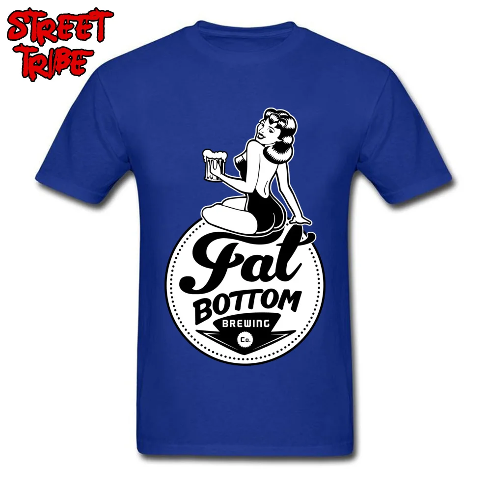 Casual Tshirts Plain Short Sleeve Family 100% Cotton Fabric O Neck Men's Tops & Tees Personalized Tops T Shirt Summer beer brewing grains malts brewery fat bottom blue