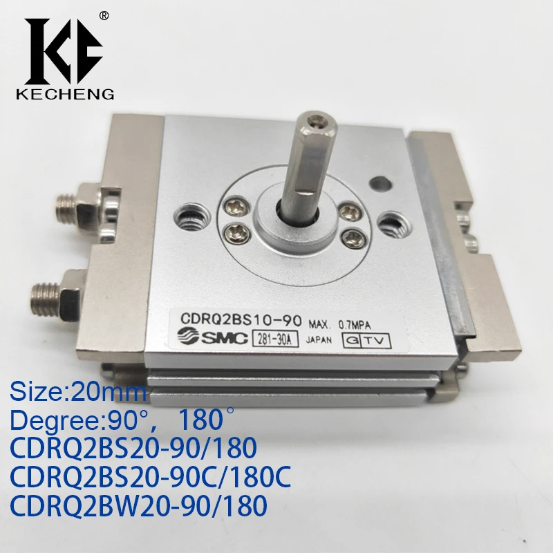 Compact Rotary Cylinder Rack Pinion SMC Type Size 20mm CDRQ2BS 90 180