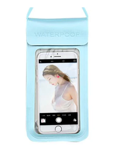 Runseeda высокое качество сумка для плавания Прочный ТПУ Универсальный водонепроницаемый кожух, чехол для мобильного телефона крепкое уплотнение мобильных телефонов шейный чехол 32 - Цвет: Синий цвет