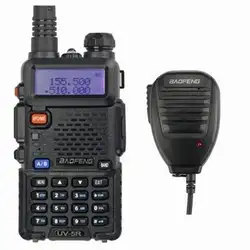 Baofeng UV-5R 136-174/400-520 MHz Walkie Talkie 5 Вт UHF/VHF Двухдиапазонный портативный Ham 2 способа радио с дистанционным динамиком