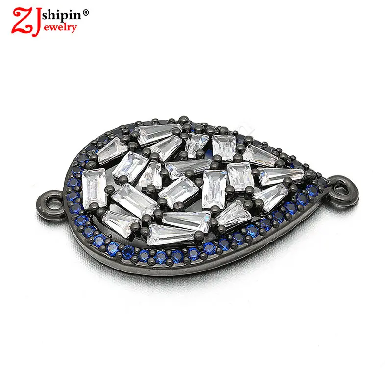 

ZJSHIPIN Fashion Color Zircon CZ Micro Inlay Jewelry Accessories Connector for DIY Jewelry Making