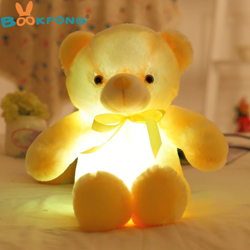 BOOKFONG  Light Up LED Teddy Bear Stuffed Animals Plush Toy TS#ca 