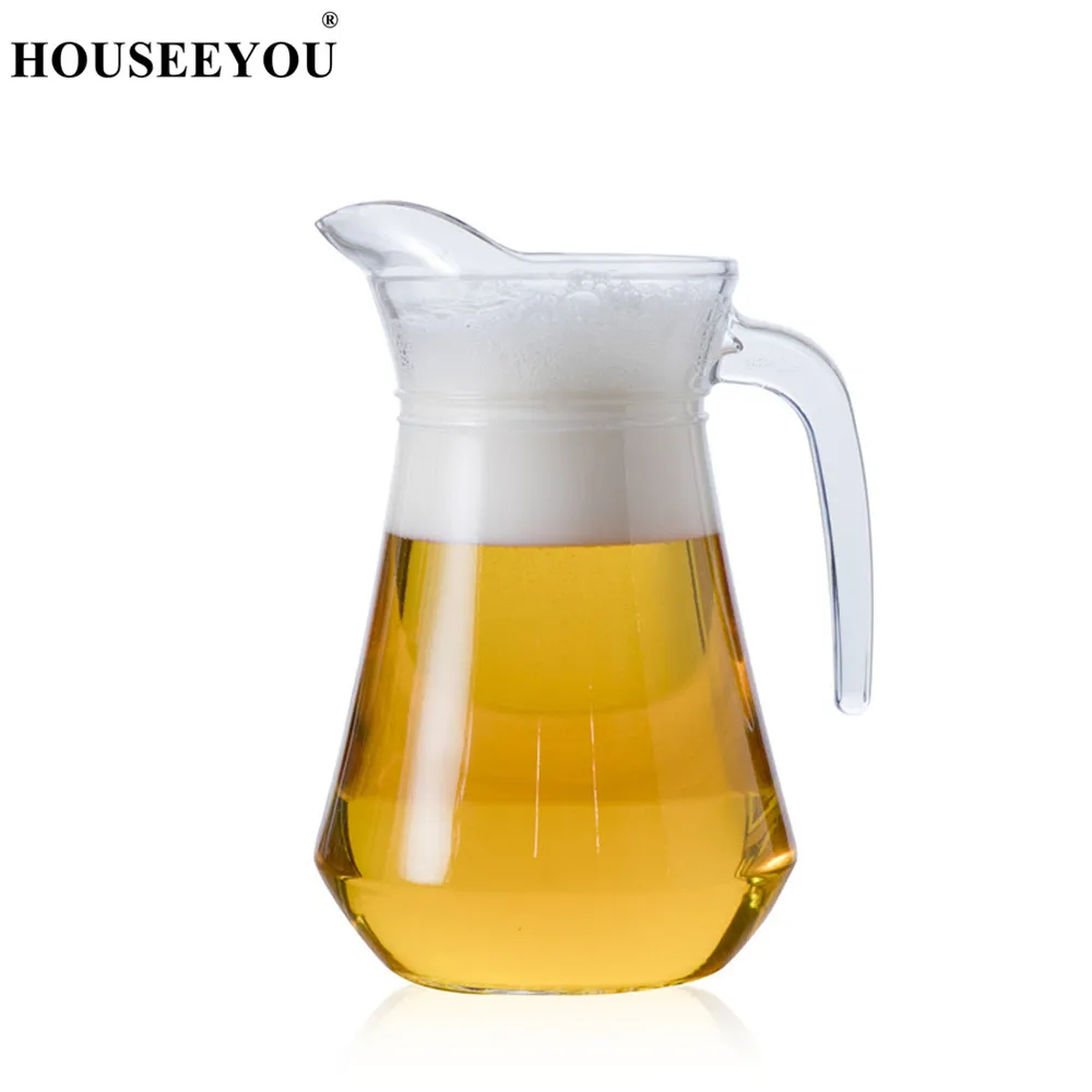 HOUSEEYOU 1300ML Crystal Glass Beer Aerator Container Wine Dispenser