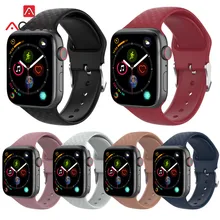 Мягкий силиконовый ремешок для часов Apple Watch 40 мм 44 мм 38 мм 42 мм Мужской Женский резиновый спортивный браслет ремешок для iWatch 1 2 3 4