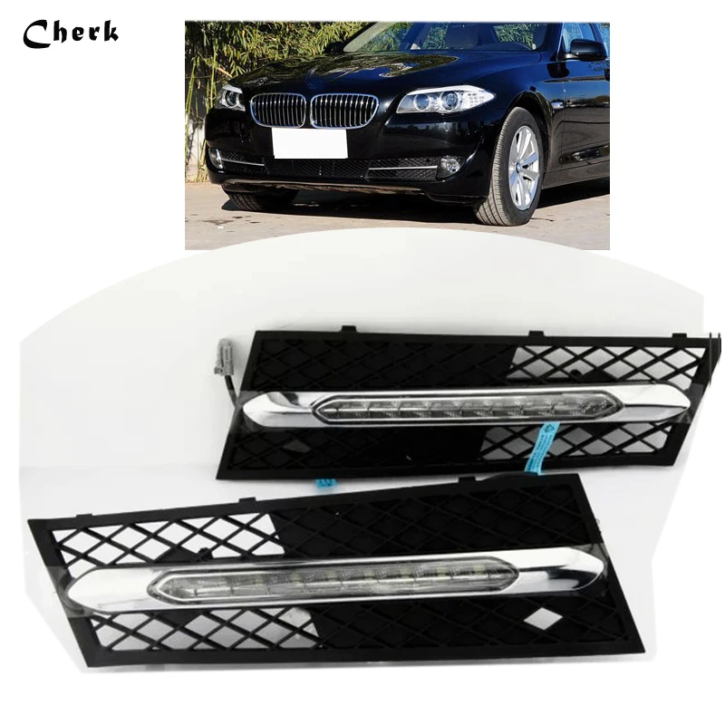 

Fashion LED DRL Day Daytime Running Light Daylight Waterproof Fog Head Lamp For BMW F10 F18 5 series 525i 530i 535i 2010-2013