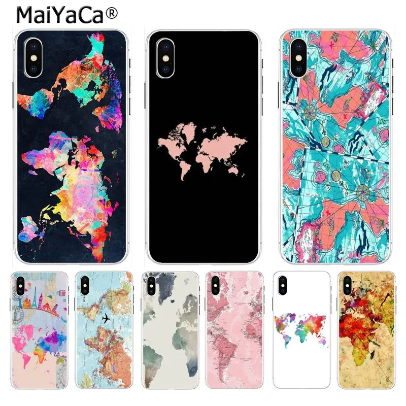 

MaiYaCa World Map Travel Plans Special Offer Luxury phone case for Apple iPhone 8 7 6 6S Plus X XS max 5 5S SE XR Mobile Cover