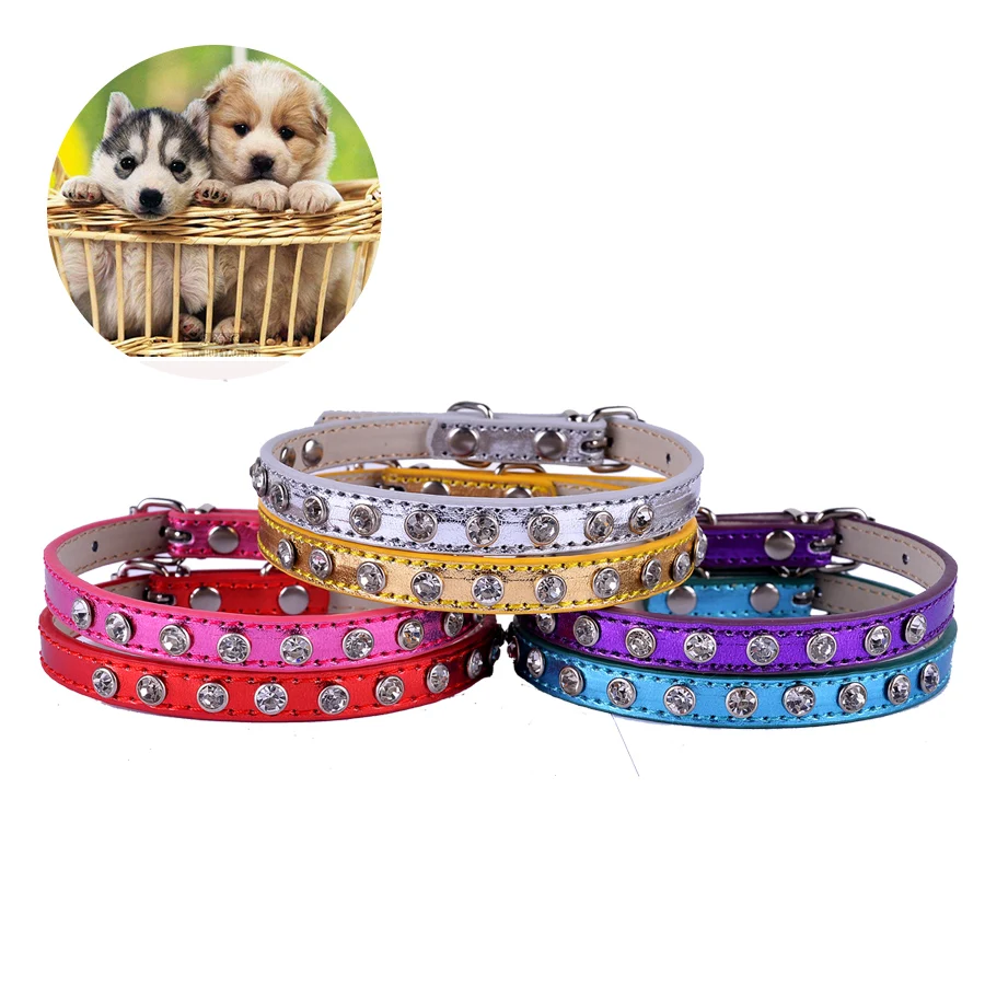 0 : Buy Wholesale Puppy Pet Dog Collars 10pcs Rhinestones Studded Collars For Small ...