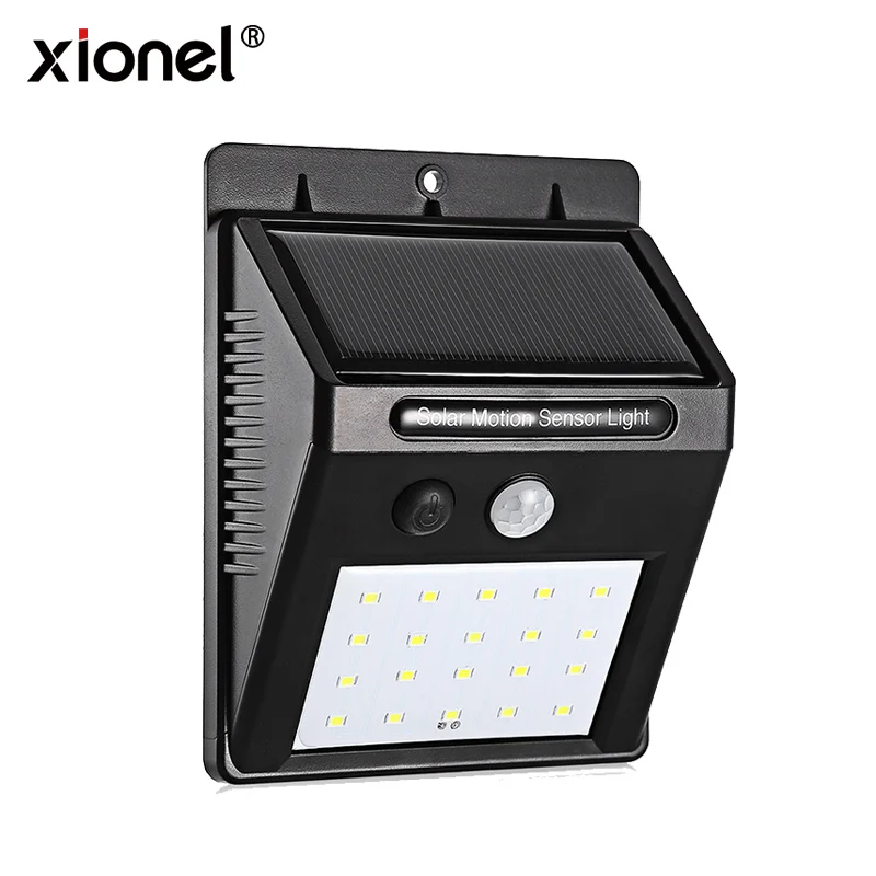 

Xionel Waterproof 20 LED Solar Powered LED Wall Light Outdoor Street Yard Path Home Garden Security Lamp