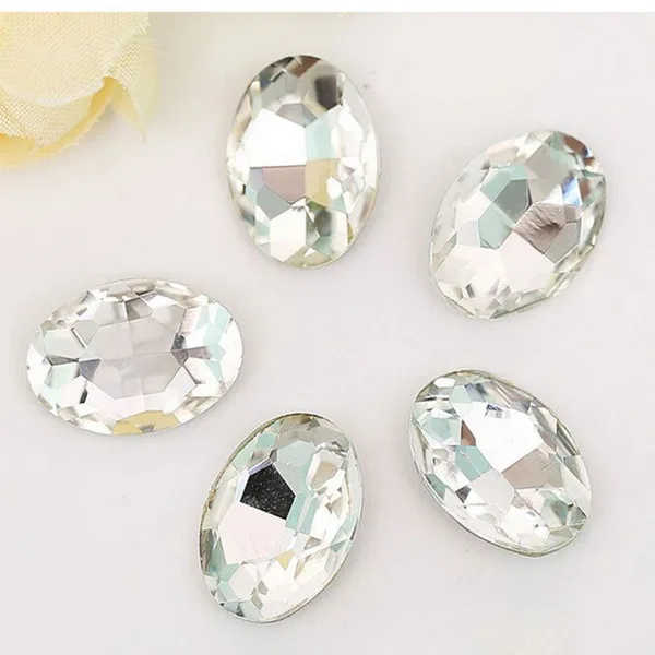 5-50pcs/lot Multiple Colors Oval Faceted Cusp Sewing Rhinestones Acrylic Craft For DIY Craft  Home Decoration Supplies 