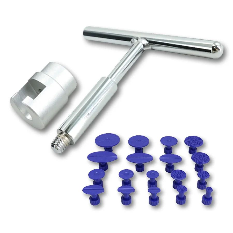 

Metal Slide Hammer Dent Puller Kit Car Paintless Dent Repair Hail Removal Kit with 18 Pulling Tabs for Auto Body Repair