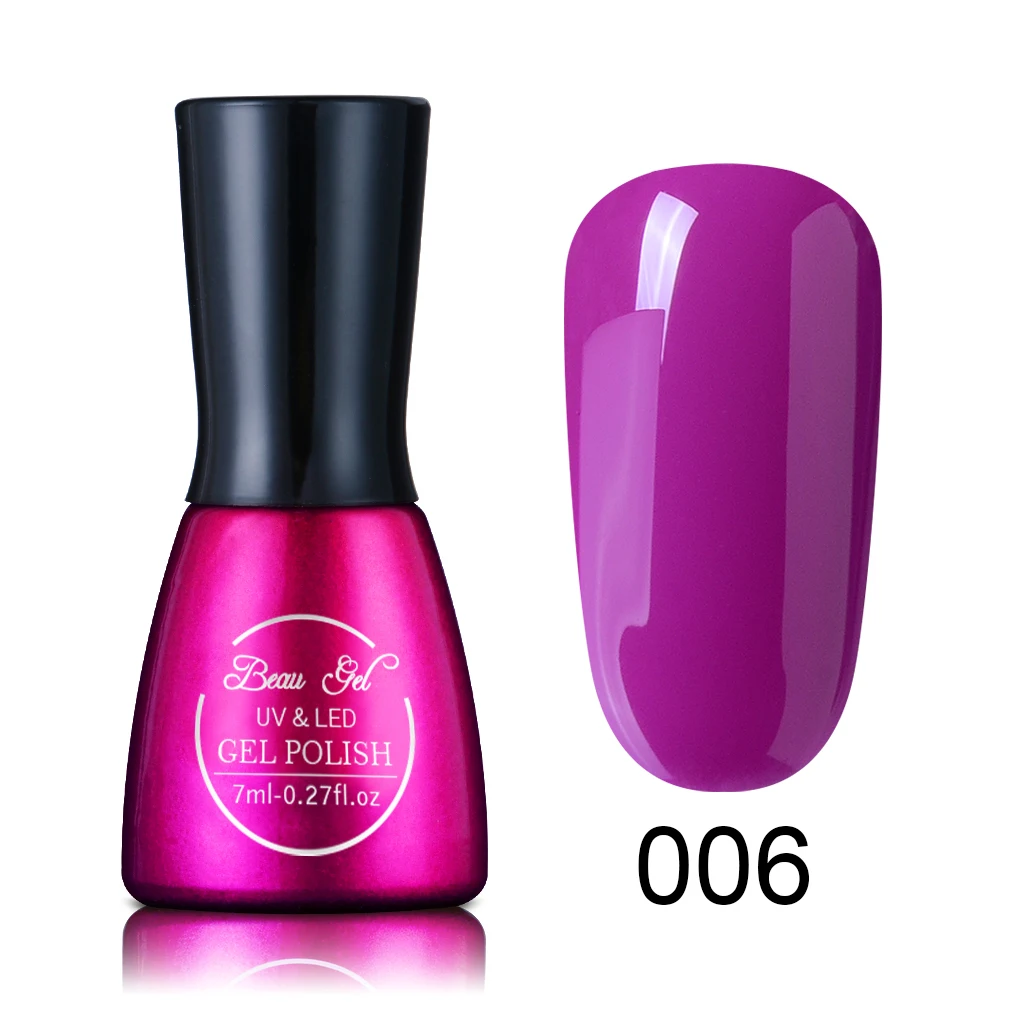 Beau гель 7 мл фиолетовая серия Гель-лак для ногтей замачиваемый Полупостоянный лак для ногтей для УФ-и светодиодной лампы Гибридный лак для дизайна ногтей эмалированный лак - Цвет: PP006