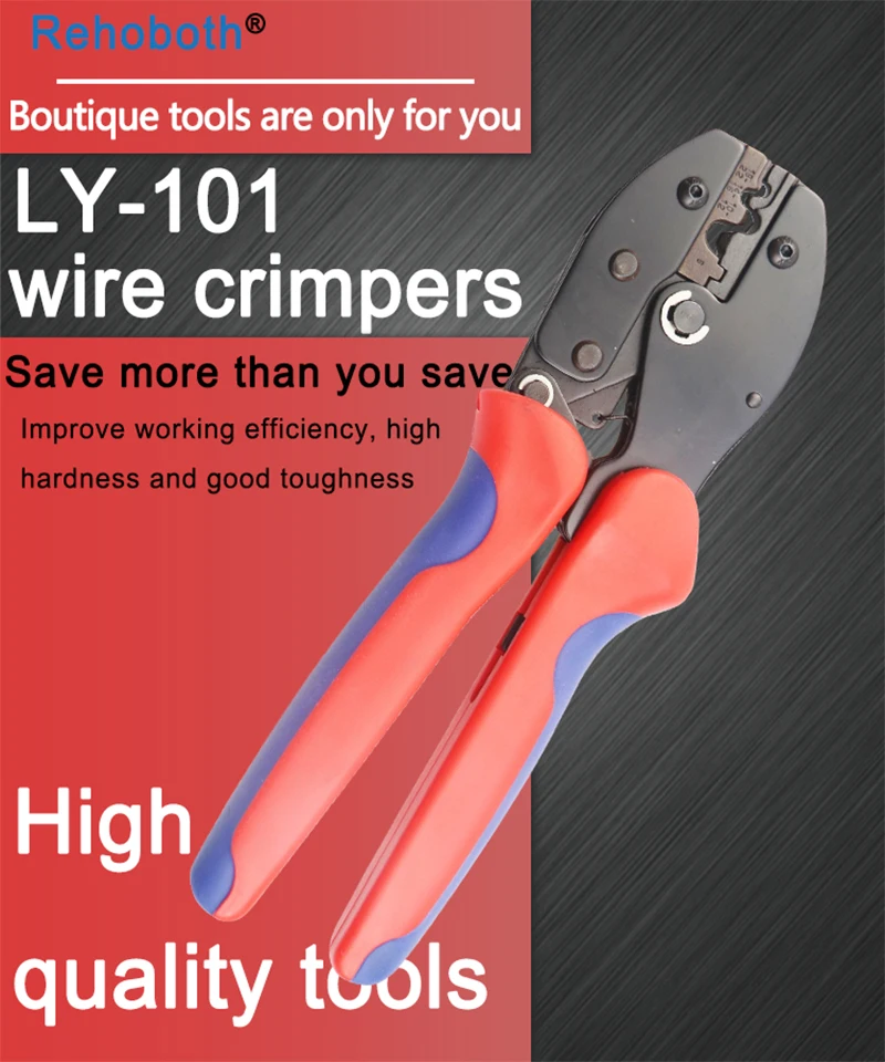 

LY-101 Wire Crimping Pliers for Non-insulated Terminals Clamp Self-adjusting Capacity 1.0-10mm2 17-7AWG Hand Tools